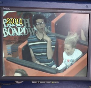 screaming on amusement park ride