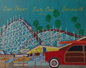 car in front of giant dipper drawing