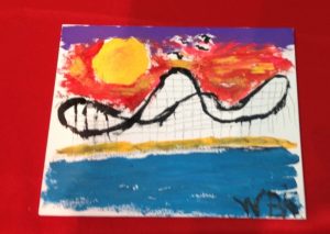painting of the sun over the giant dipper