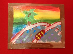 rainbow sky and giant dipper painting